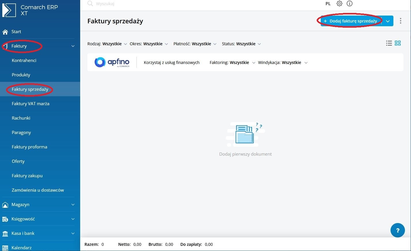 dodanie faktury w Comarch betterfly