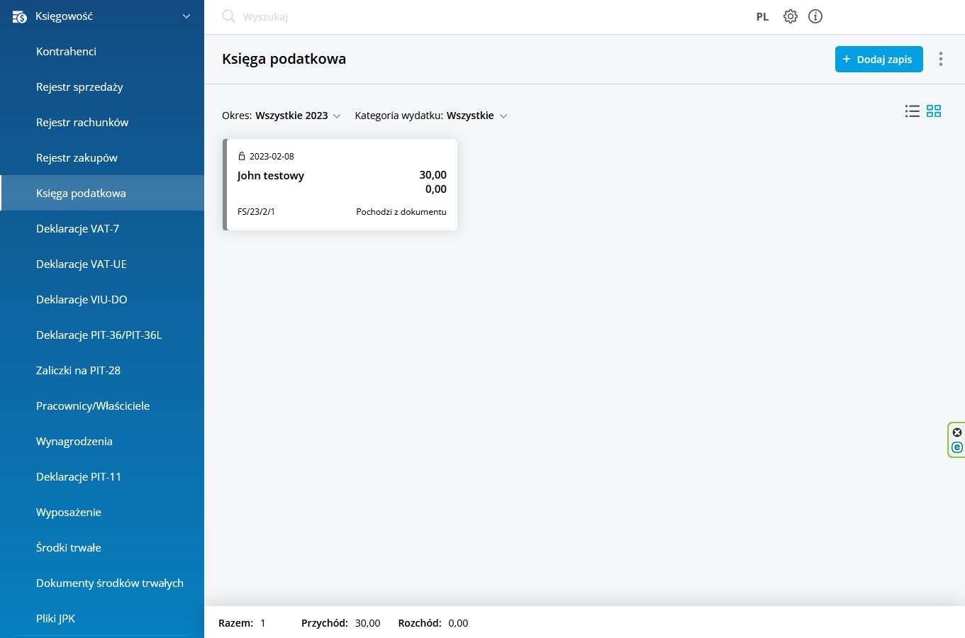 moduł księgowości w Comarch betterfly