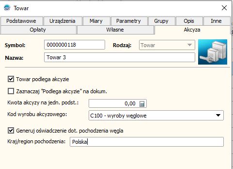 ustawienie akcyzy na towar w Subiekcie GT