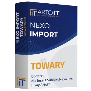 Pudełko programu Import Towarów z Excela - Subiekt nexo PRO