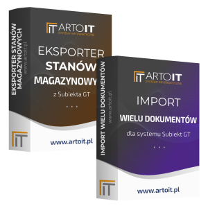 pudełko dodatku Subiekt GT - eksporter stanów