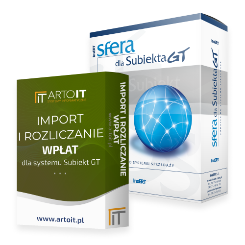 pudełko pakiet sfera dla Subiekta GT + import i rozliczanie wpłat