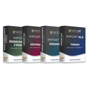 pudełko pakiet import towarów, klientów, dokumentu rozrachunków