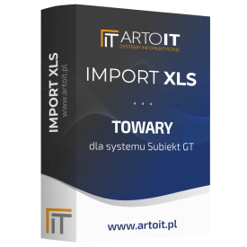 Pudełko programu Import towarów z Excela dla Subiekta GT